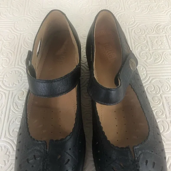 Hotter Women Chile Black Leather Chunky Mary Jane Comfort Shoe Square England - Picture 8 of 10